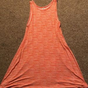 Flowey orange and white stripped dress